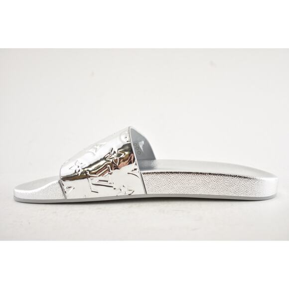 Louis Vuitton Waterfront Mule Chrome Mirror Silver LV Slide Sandal UK 9 US 10 11 - Picture 10 of 14